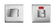 TH toiletgarnituur 50x50x6 mm Mat chroom vierkant + rood/wit indi