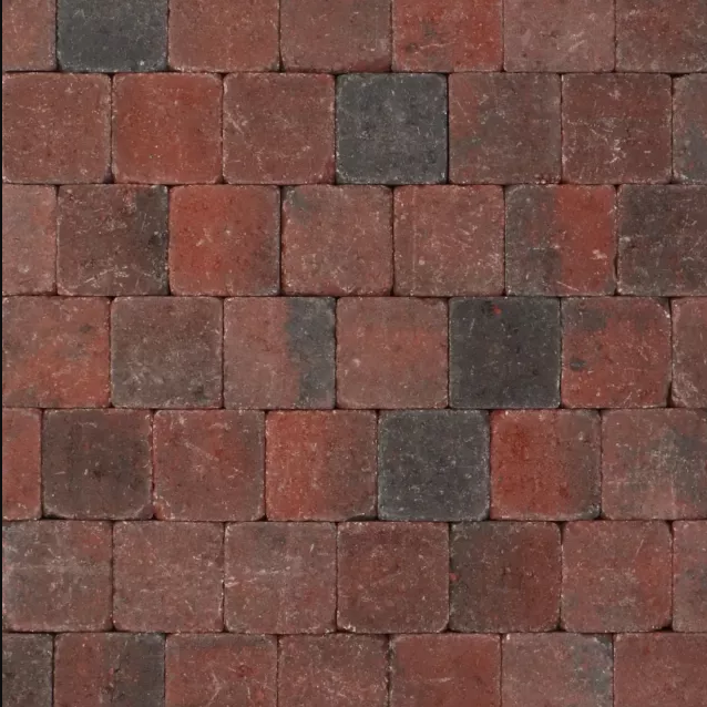 Tambour 10x10x6 cm rood/zwart