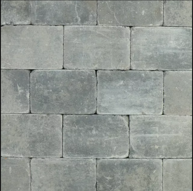 Metro Trommelsteen 20x30x6 cm grijs/zwart genuanceerd