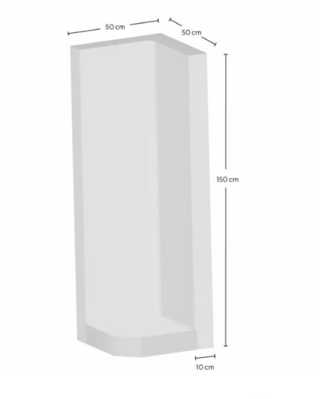 Hoek L-element 150x50x50x10 cm Grijs Zichtbeton
