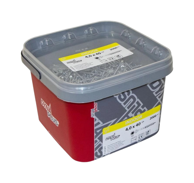 Dynaplus Spaanplaatschroef PK 4,0x40/24 mm verzinkt 2000 st T20