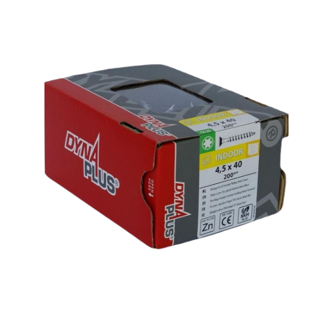 Dynaplus beslagschroef PK 4,5x40 mm verzinkt zwarte kop 200 st T20