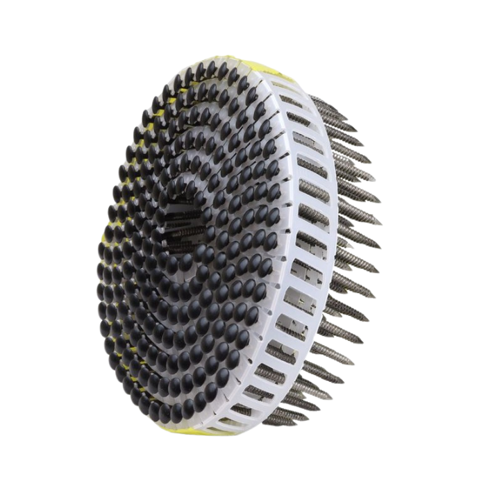 Zw rabat nagels 2,7/2,9x65 mm 200st RVS op rol zwart