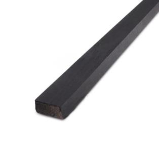 Vuren achterlat zwart 28x45x4500 mm afgesch/brandklasse-B FSC mix 70%