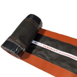 Nedsarol 320mm 5 mt rood nok-en hoekkeperband