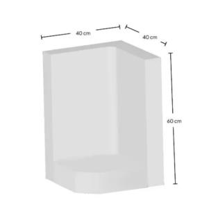 Hoek L-element 60x40x40 cm Grijs