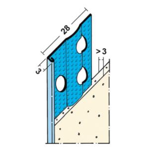 Slimgrip stucstopprofiel 3000 mm 1236 aluzink 3 mm