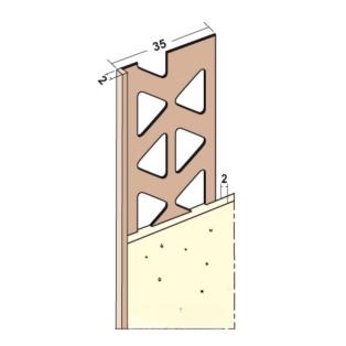 Stucstopprofiel PVC 38202 3000mm wit pd 2 mm
