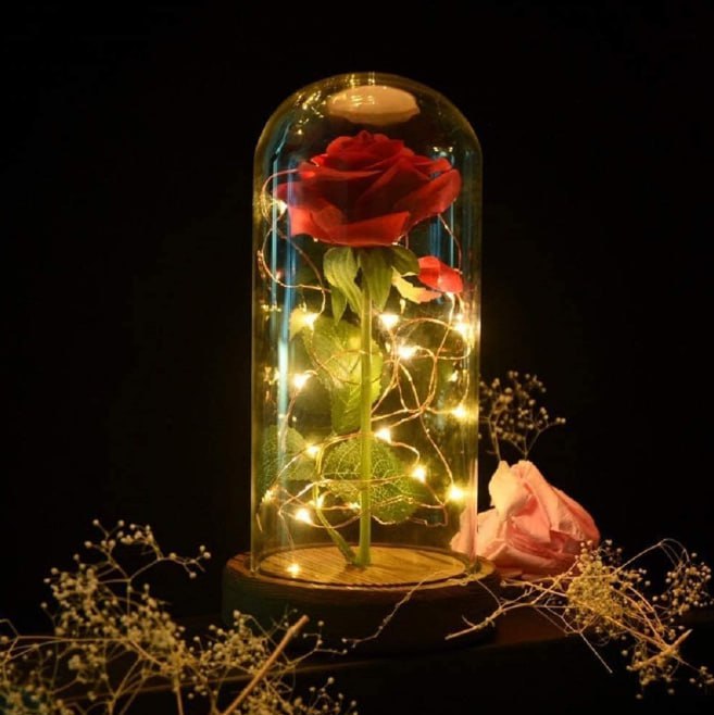 🌹LED FLOWER IN GLASS DOME 💫