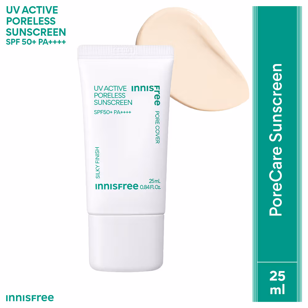 Innisfree UV Active Poreless Sunscreen SPF 50+ PA++++ For Smooth Even Toned Skin - Mini (25ml)