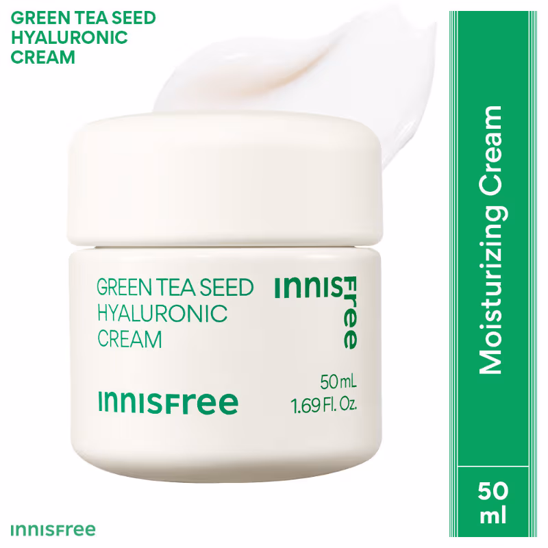 Innisfree Green Tea Seed Cream - Hydrating & Soothing Moisturizer With Hyaluronic Acid (50ml)