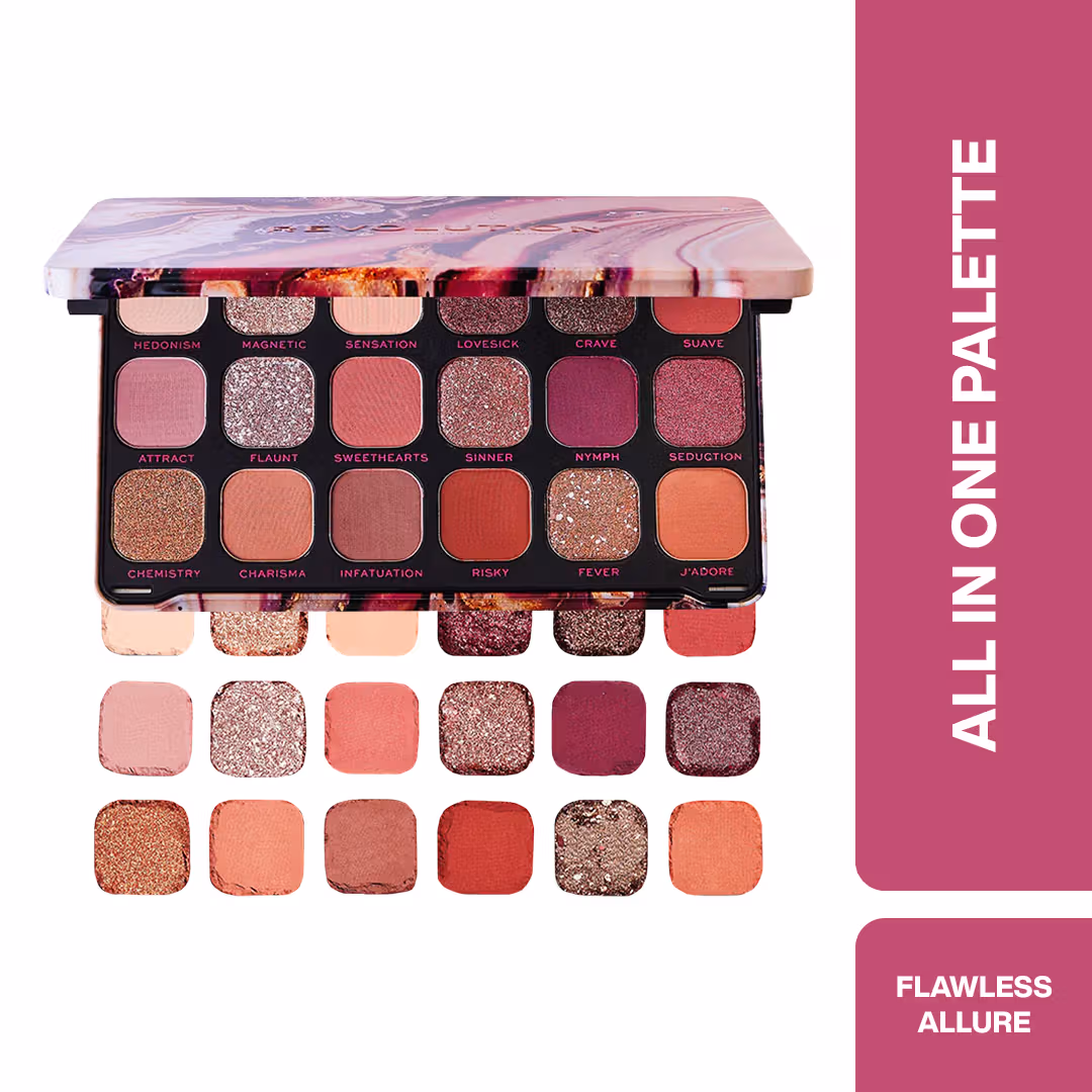 Makeup Revolution Forever Flawless Eyeshadow Palette-18 Smooth & Rich Shade - Allure