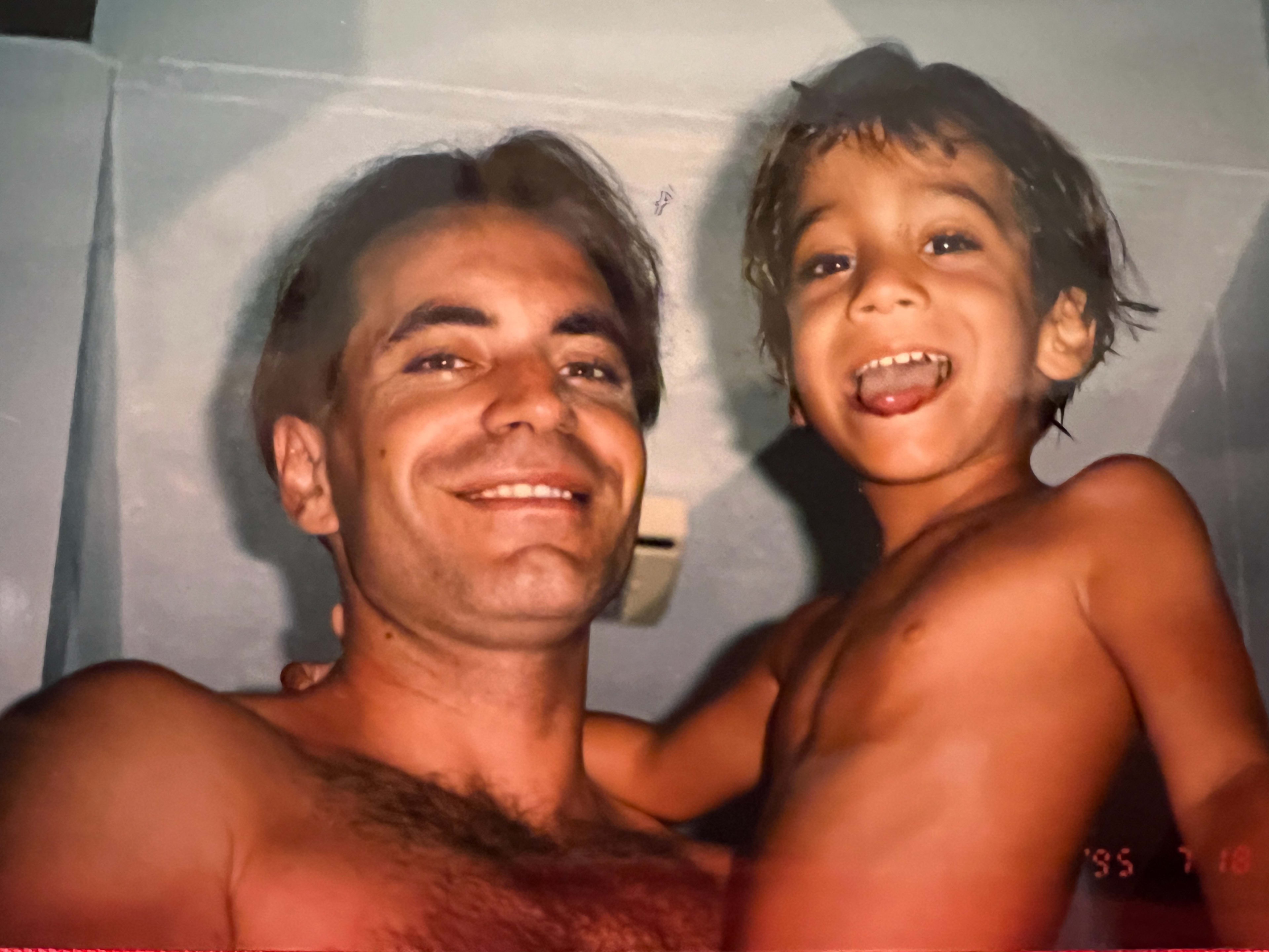 Vinnie as a young child with his father