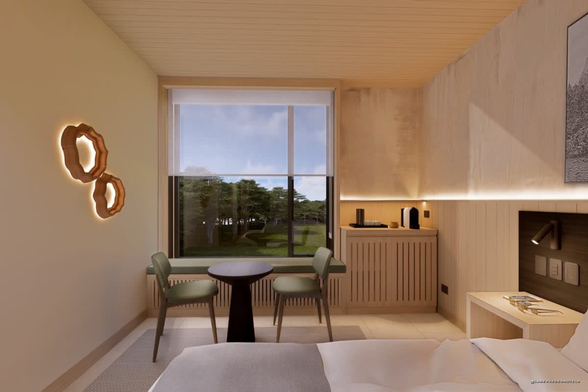 Chambre de The Cormorant at 55 South avec vue sur la forêt subantarctique