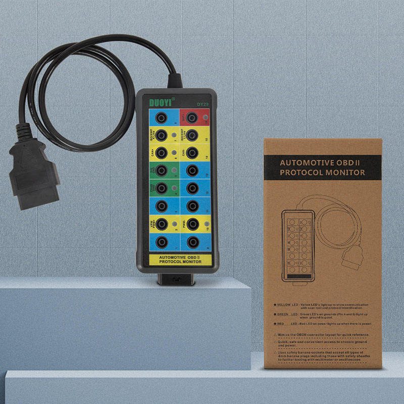 Boîtier de Dérivation Intelligent OBD2 "Breakout Box" (DUOYI DY29) avec Indicateurs LED — photo 2 sur 6