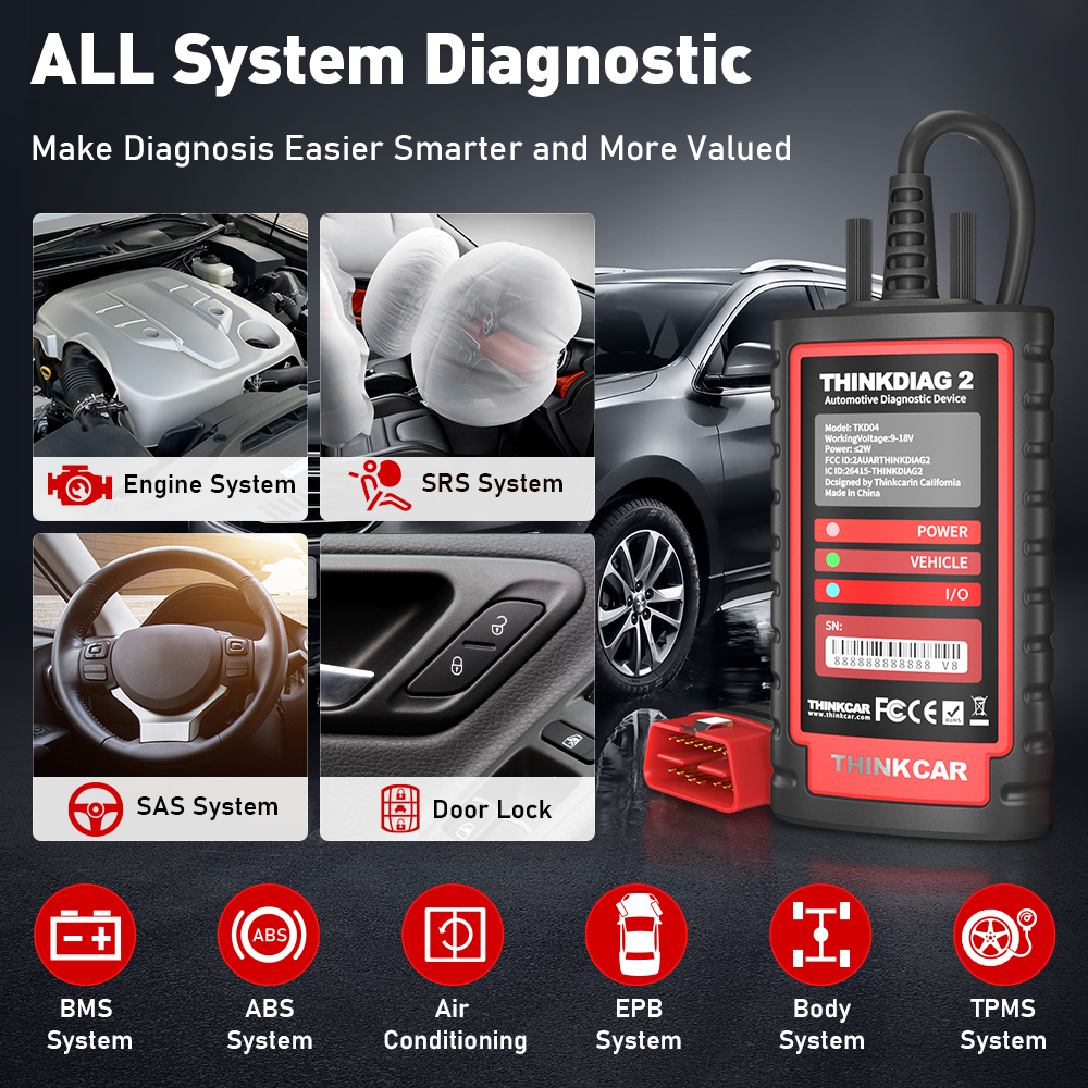 🚗 Scanner de Diagnostic Professionnel Bluetooth : THINKCAR ThinkDiag 2 (Support CAN-FD) 📱🔧 — photo 5 sur 9