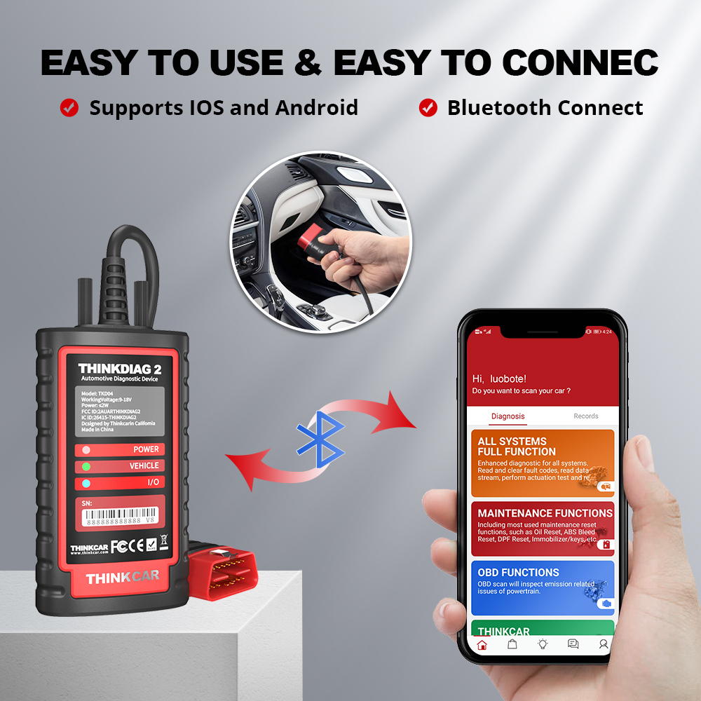 🚗 Scanner de Diagnostic Professionnel Bluetooth : THINKCAR ThinkDiag 2 (Support CAN-FD) 📱🔧 — photo 8 sur 9