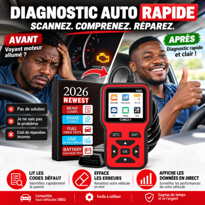 🚗 Scanner de Diagnostic Automobile Portable V500 (Édition 2026) 📱🔍