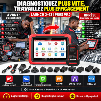 🚀 Valise de Diagnostic Professionnelle : LAUNCH X-431 PROS V5.0 (Connecteur DBSCar VII) 💻🚗
