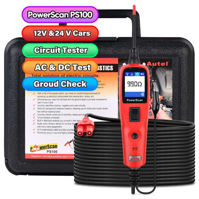 ⚡ Testeur de Circuit Électrique Professionnel : Autel PowerScan PS100 (12V & 24V) 🚗🔌 — photo 1 sur 6