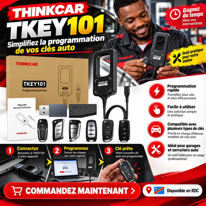 🔑 Module Programmateur de Clés Universel : THINKCAR TKEY 101 (Pack avec 6 Clés Télécommandes) 🚗💻 — photo 5 sur 6