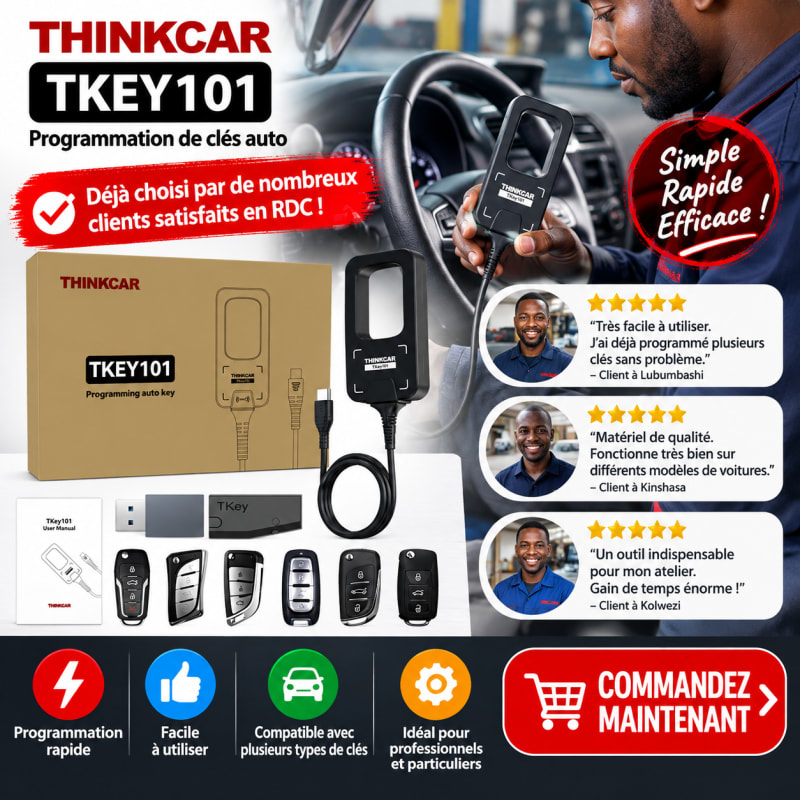 🔑 Module Programmateur de Clés Universel : THINKCAR TKEY 101 (Pack avec 6 Clés Télécommandes) 🚗💻 — photo 2 sur 6