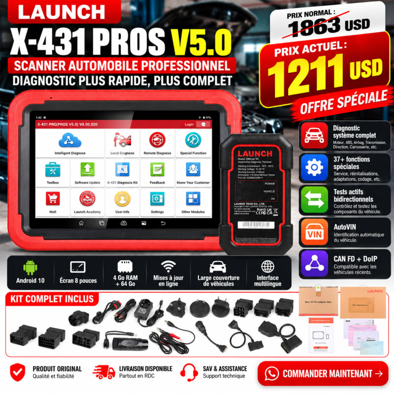 🚀 Valise de Diagnostic Professionnelle : LAUNCH X-431 PROS V5.0 (Connecteur DBSCar VII) 💻🚗 — photo 6 sur 6