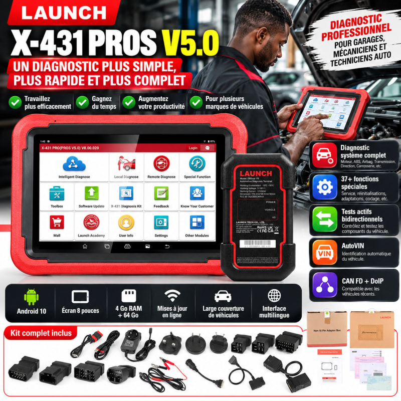 🚀 Valise de Diagnostic Professionnelle : LAUNCH X-431 PROS V5.0 (Connecteur DBSCar VII) 💻🚗 — photo 5 sur 6