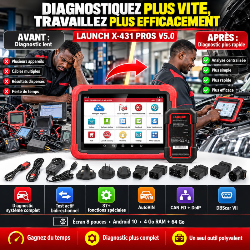 🚀 Valise de Diagnostic Professionnelle : LAUNCH X-431 PROS V5.0 (Connecteur DBSCar VII) 💻🚗 — photo 1 sur 6