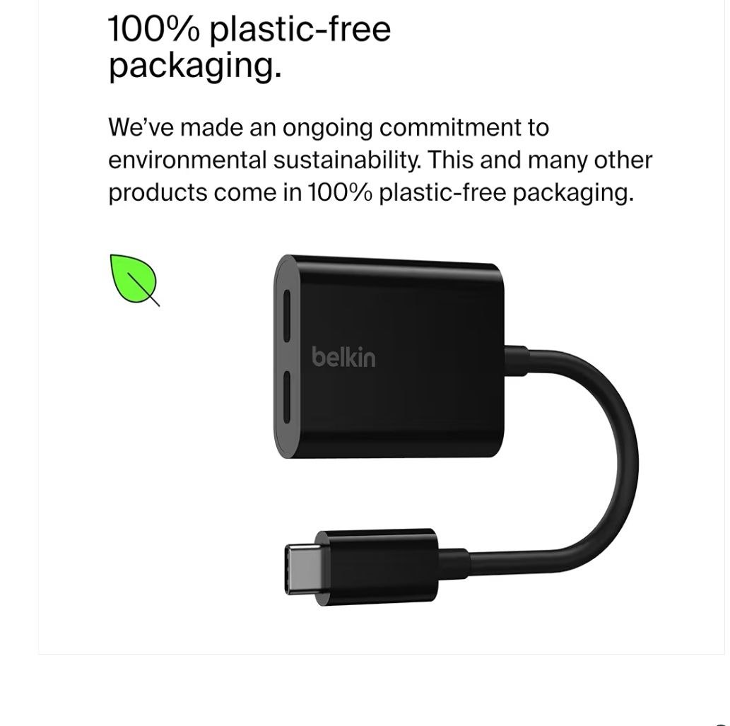 Adaptador Belkin USB-C a Dual USB-C Audio y Carga