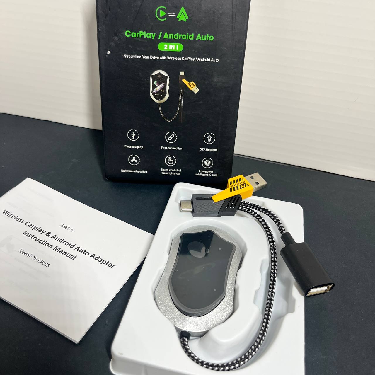 Adaptador Inalámbrico CarPlay y Android Auto 2 en 1 Modelo TS-CPL05