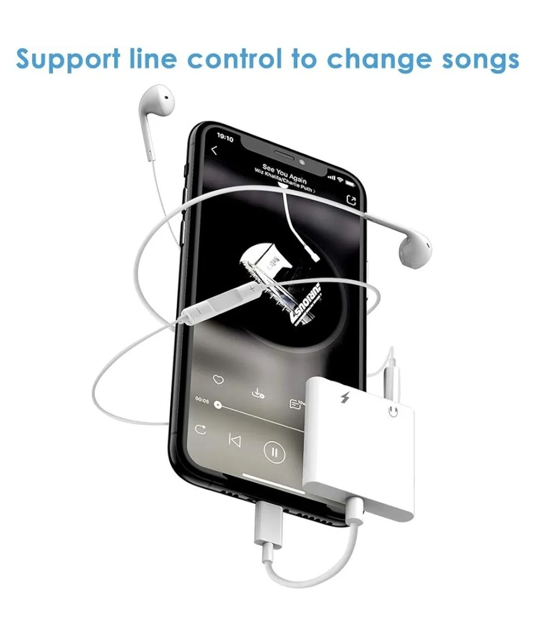 Adaptador Lightning a Jack 3.5mm y Puerto de Carga para iPhone - Dual Lightning