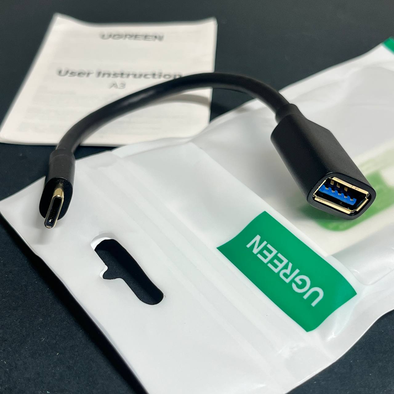 Adaptador UGREEN USB-C Macho a USB 3.0 Hembra, Transferencia de Datos 5Gbps, Cable OTG