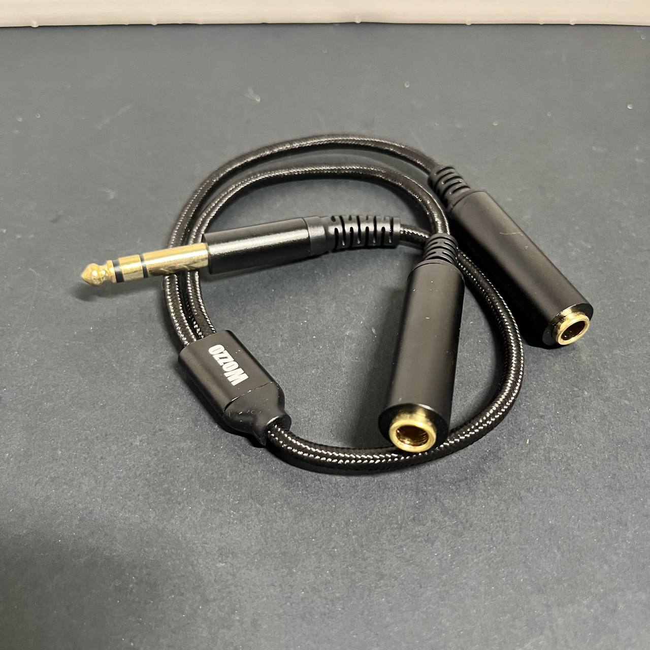 Adaptador Wozzo Cable Y 6.35mm 1/4" TRS Macho a Dual 6.35mm 1/4" TRS Hembra