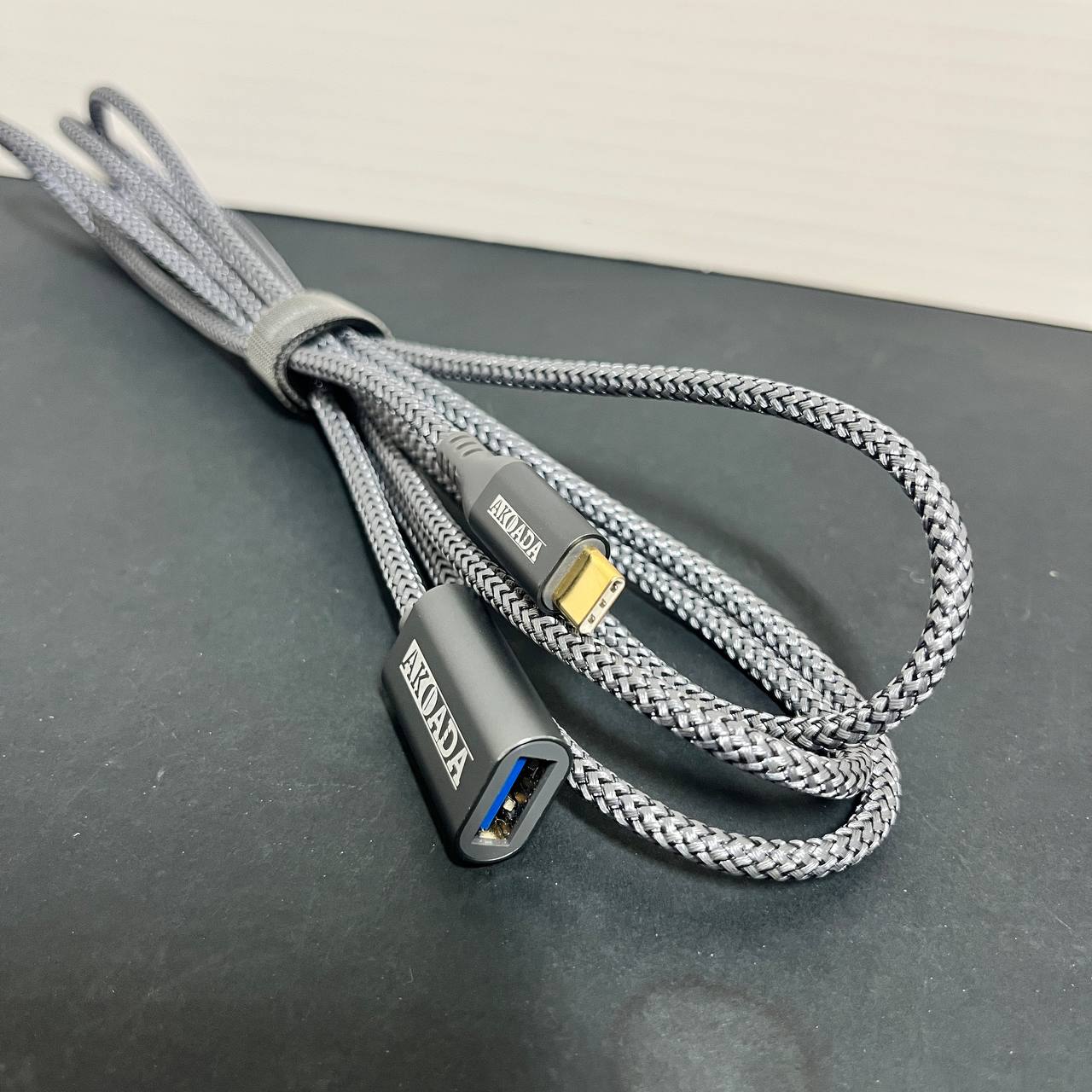 Cable Adaptador OTG AKOADA | USB-C a USB 3.0 (Hembra) | Trenzado 2 Metros ⚡ Alta Velocidad