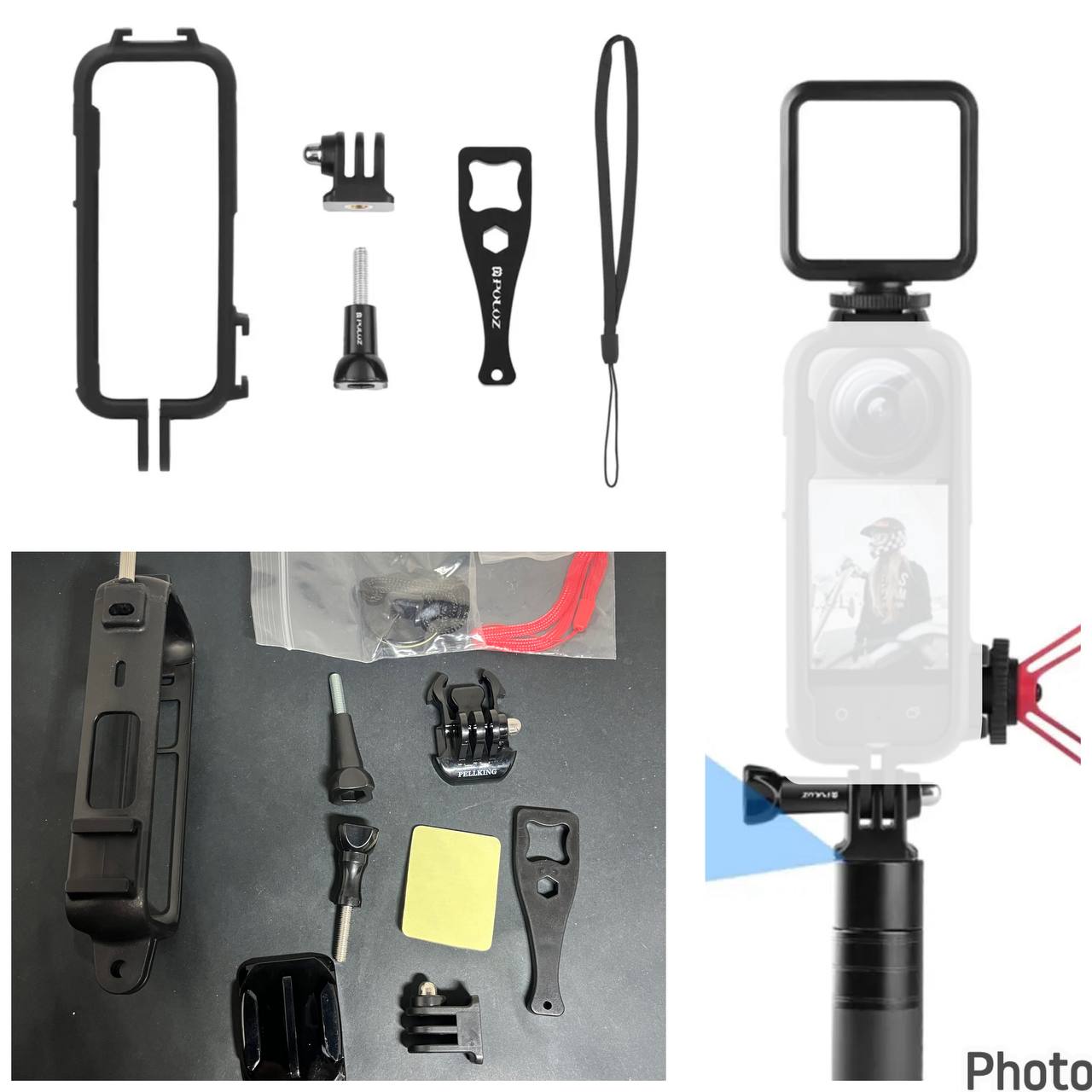 Carcasa Protectora Frame Mount para Insta360 X3 + Kit de Accesorios de Montaje