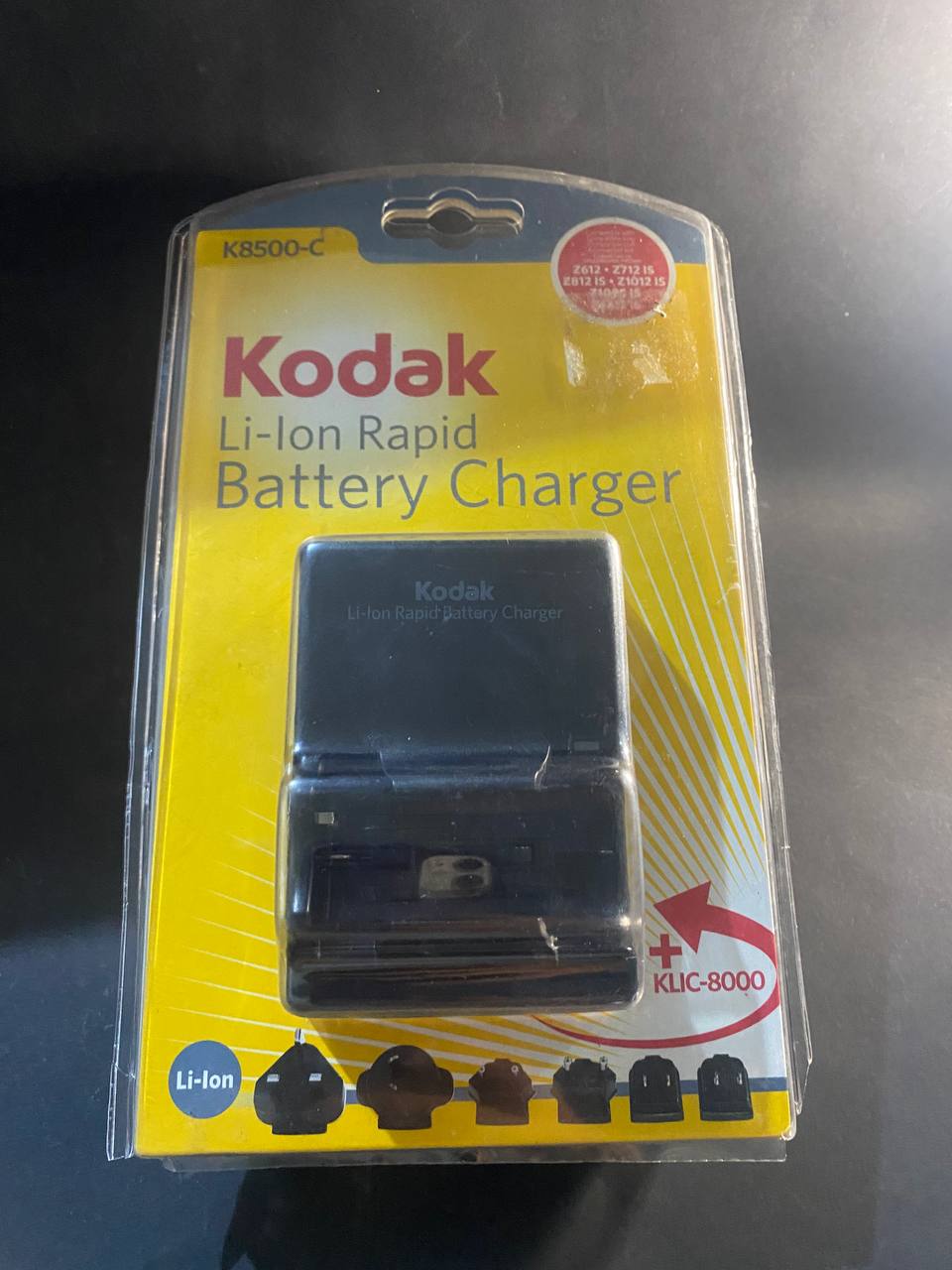 Cargador Rápido Kodak K8500-C para Batería Li-Ion KLIC-8000 con Adaptadores de Corriente