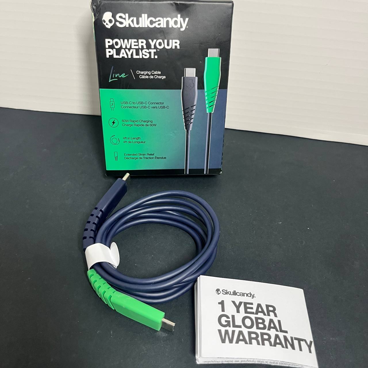 Carga rápida Cable USB-C a USB-C Skullcandy 1.2m (4ft), 60W