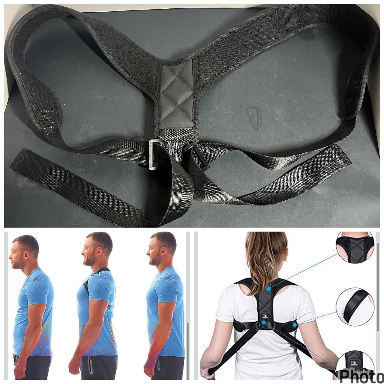 Corrector de Postura de Espalda Ajustable con Soporte Lumbar y Diseño Ergonómico