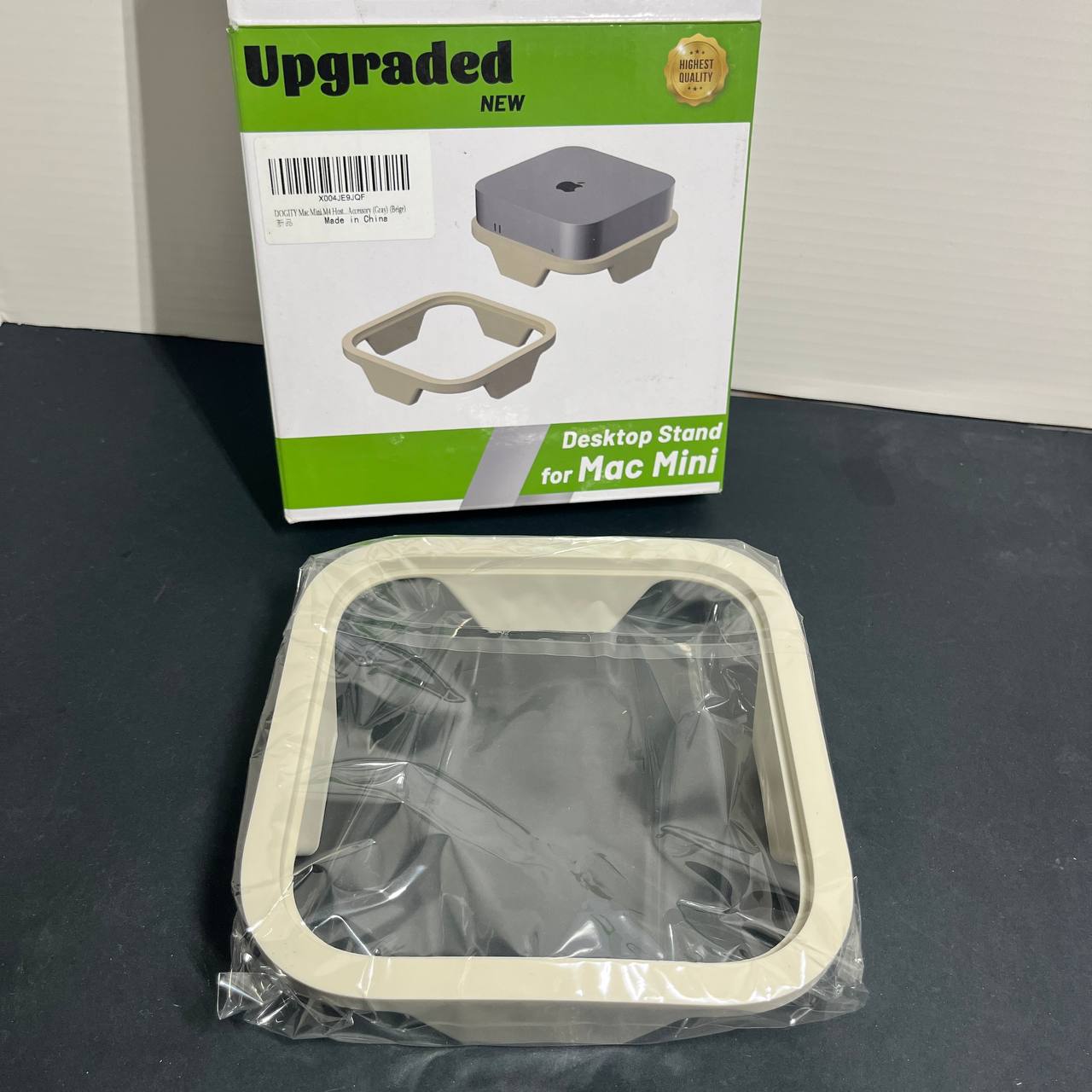 Soporte de Escritorio para Mac Mini, Base Antideslizante Color Beige