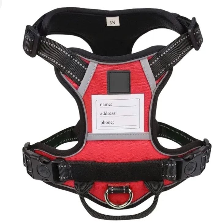 Arnés para Perro Ajustable con Panel de Identificación y Reflectantes Talla M