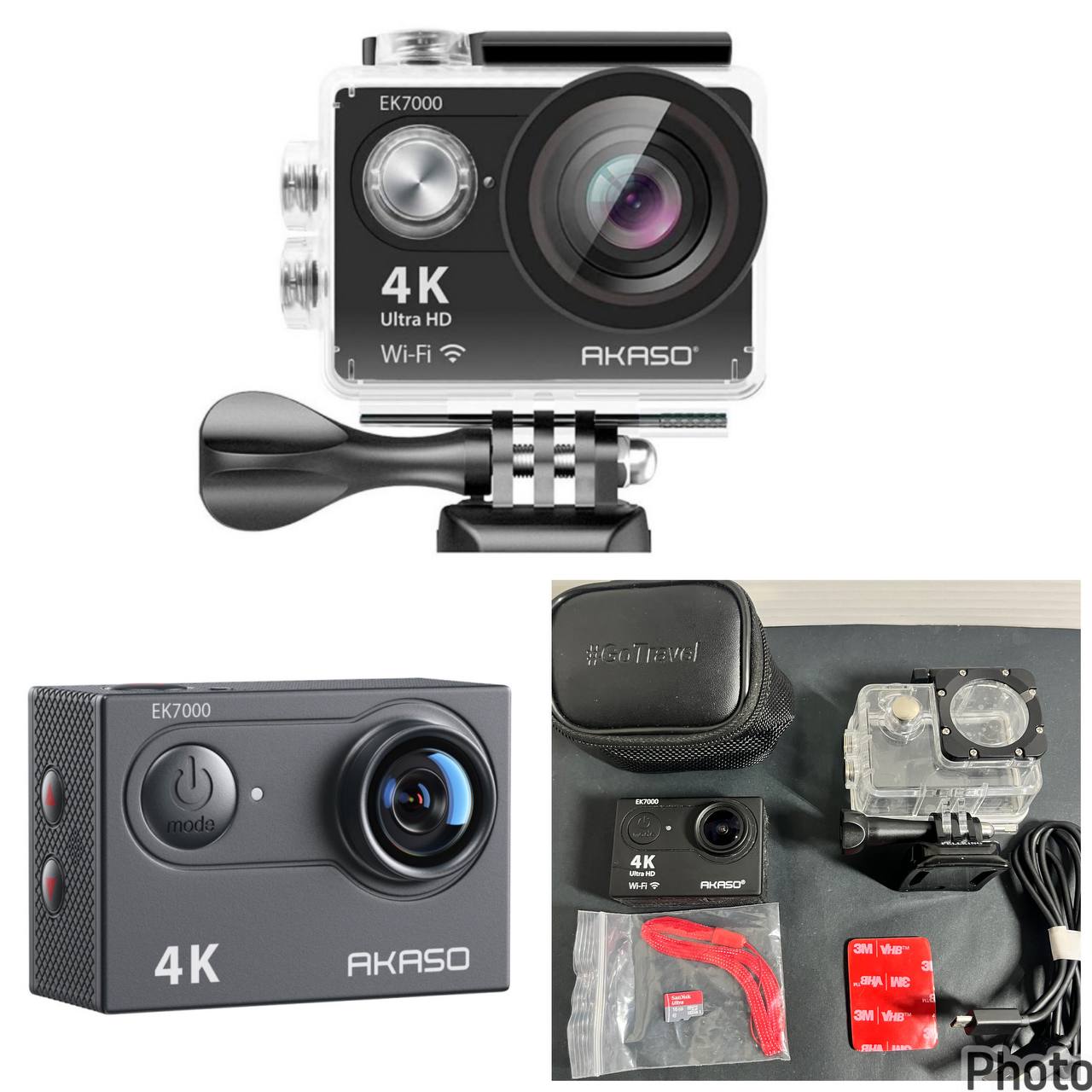 Cámara de Acción AKASO EK7000 4K Ultra HD WiFi con Carcasa Sumergible y Accesorios