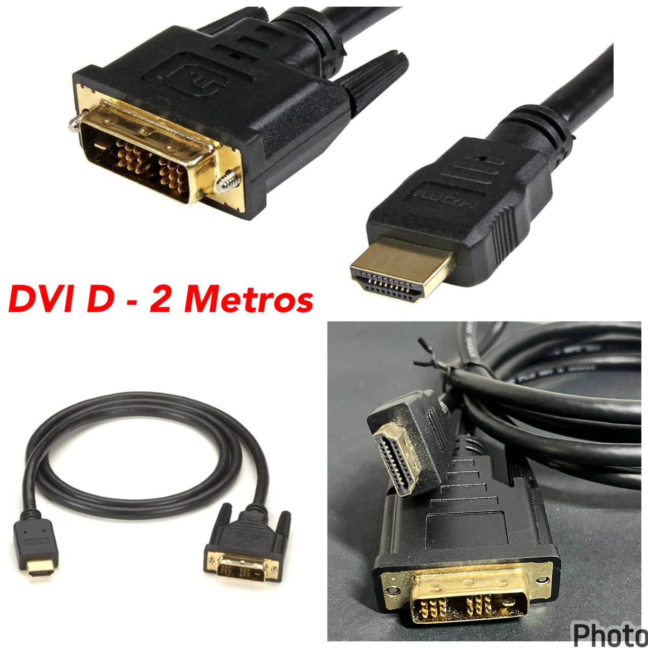 Cable Adaptador DVI-D a HDMI Macho 2 Metros