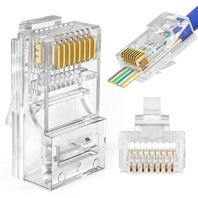  Conector RJ45 macho de 8 pines y 8 contactos (8P8C). Pack 10 Unidades