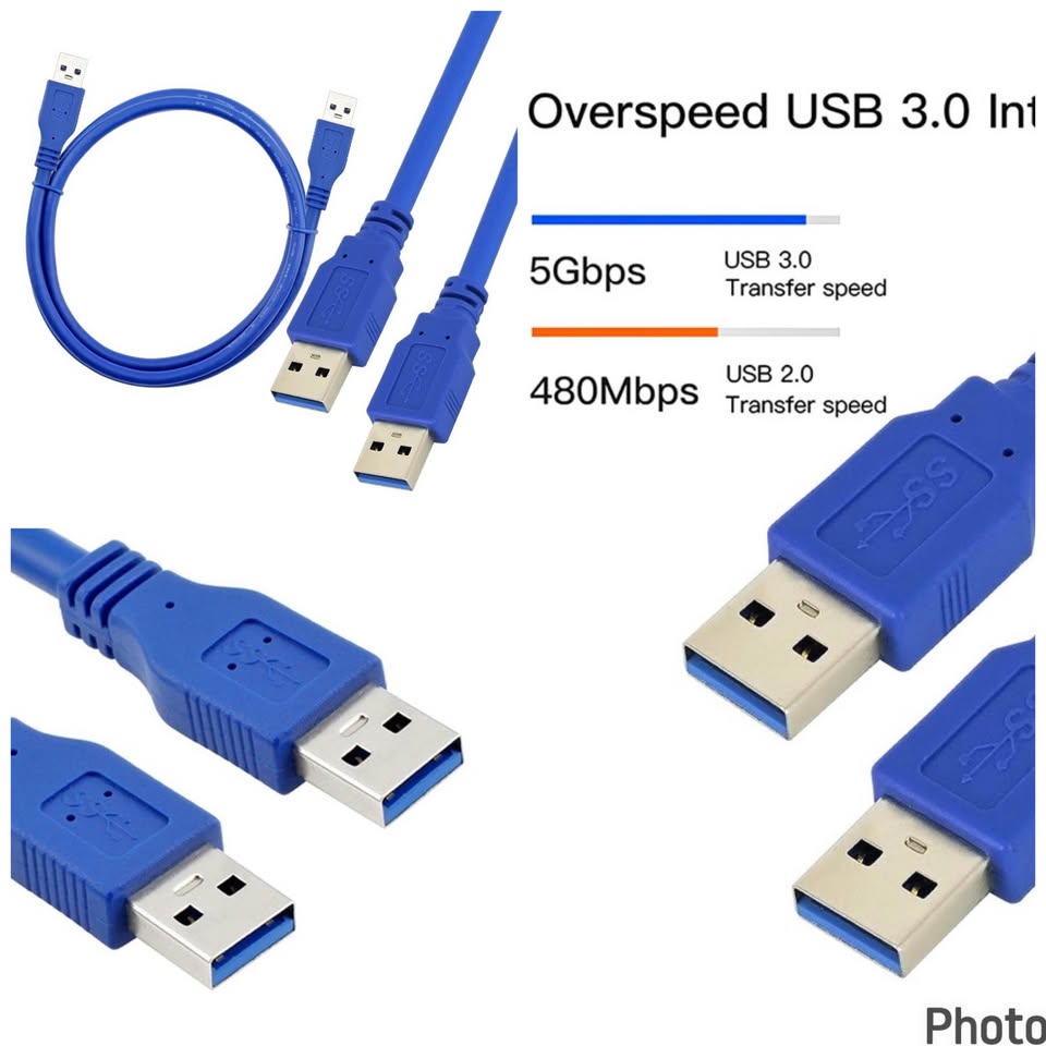 Cable USB 3.0 Macho-Macho 1.5 Metros de largo, de alta velocidad USB A USB