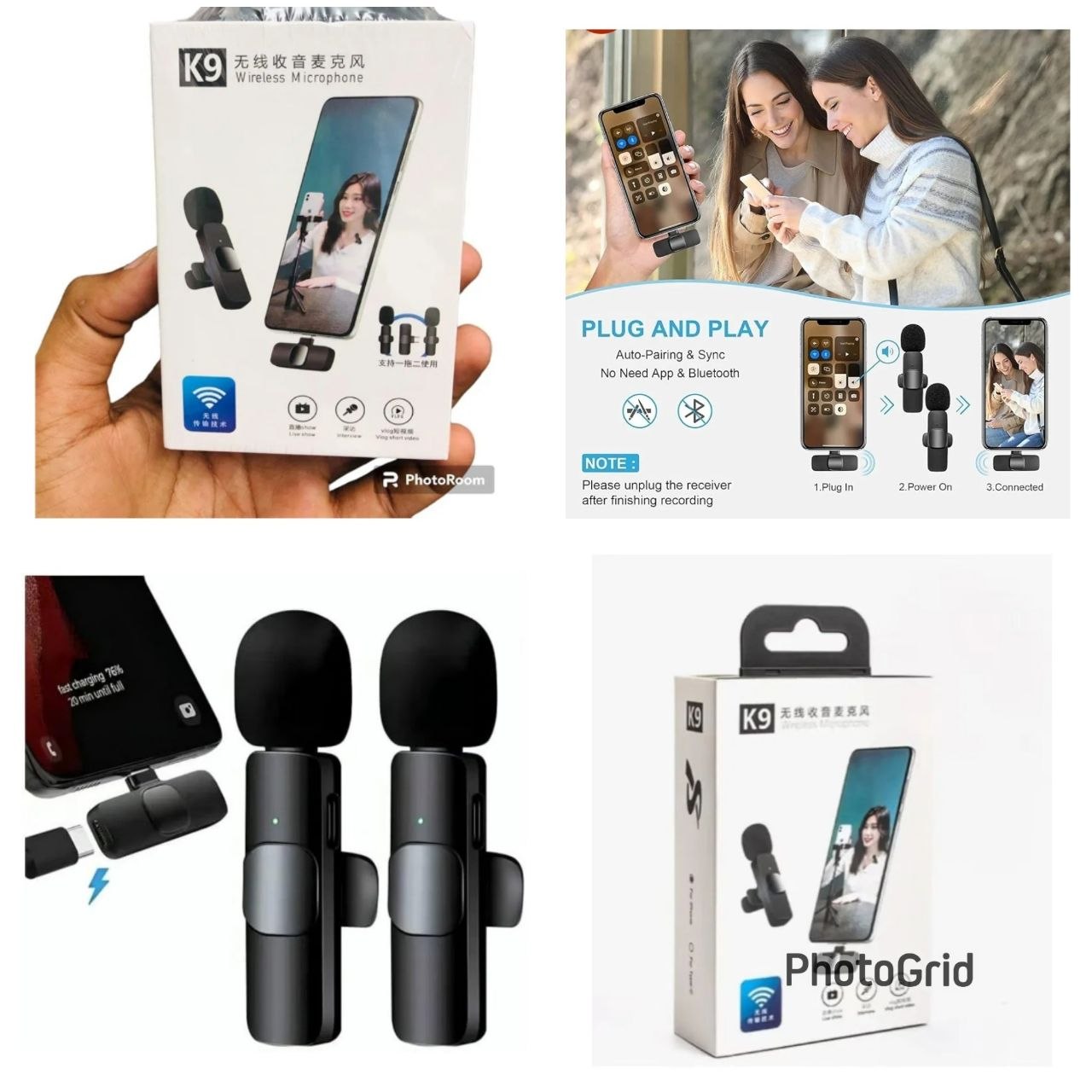 Micrófono Lavalier, K9 USB C Mini Micrófono de Solapa Plug Play