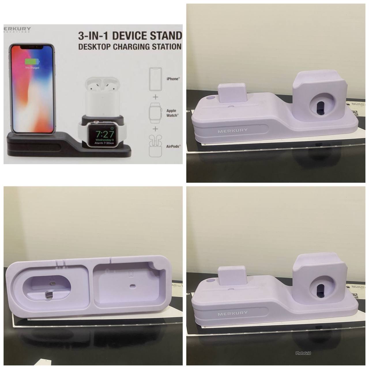 Merkury Innovations Estación de Carga 3-en-1 para iPhone, Apple Watch y AirPods