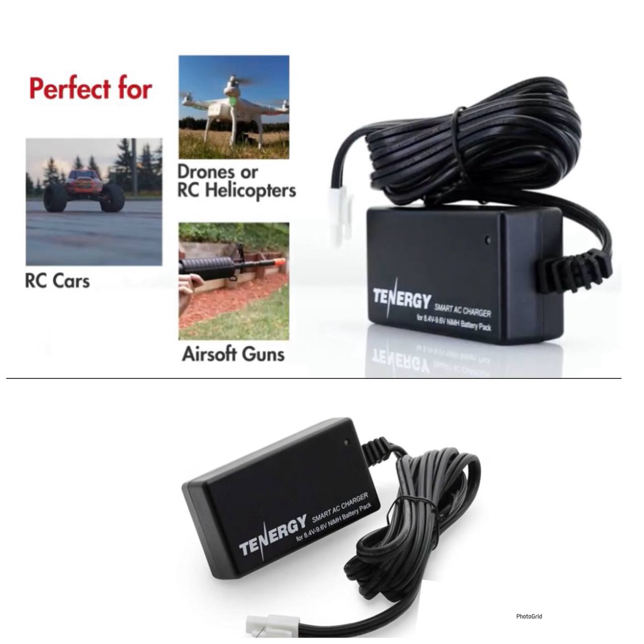 Cargador Inteligente Tenergy para Baterías NiMH de 8.4V-9.6V con Conector Estándar