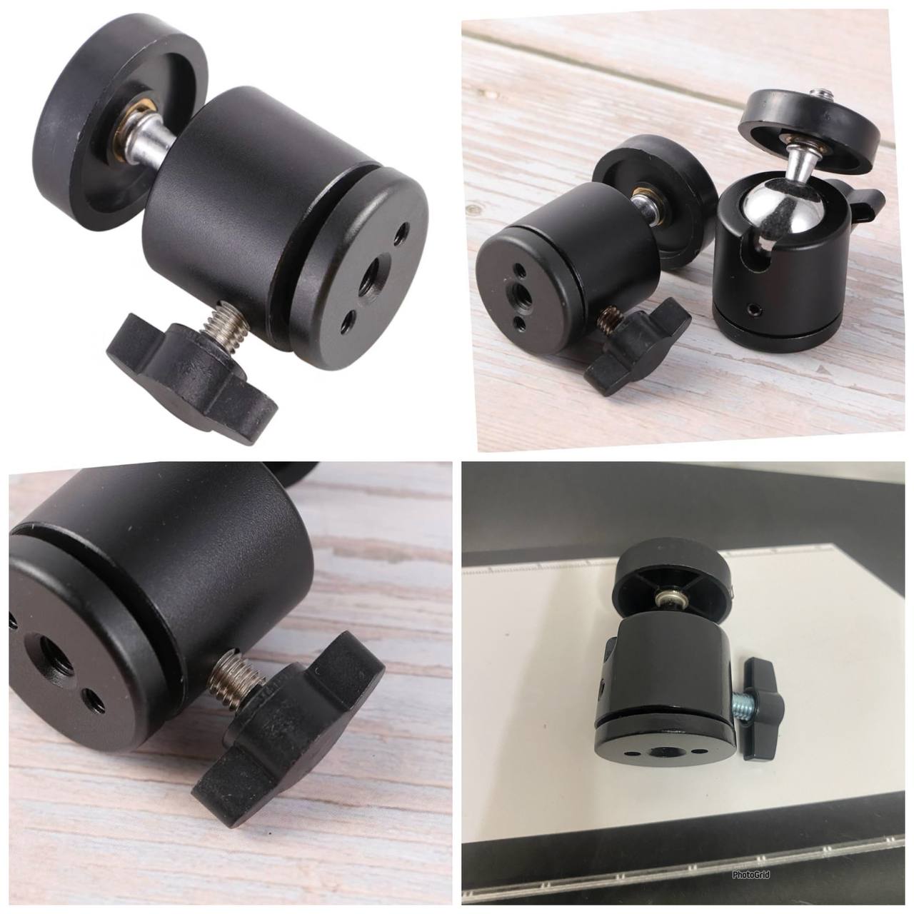 Mini Cabeza de Bola Articulada para Trípode, Adaptador de Montaje de 1/4" para Cámara y Iluminación