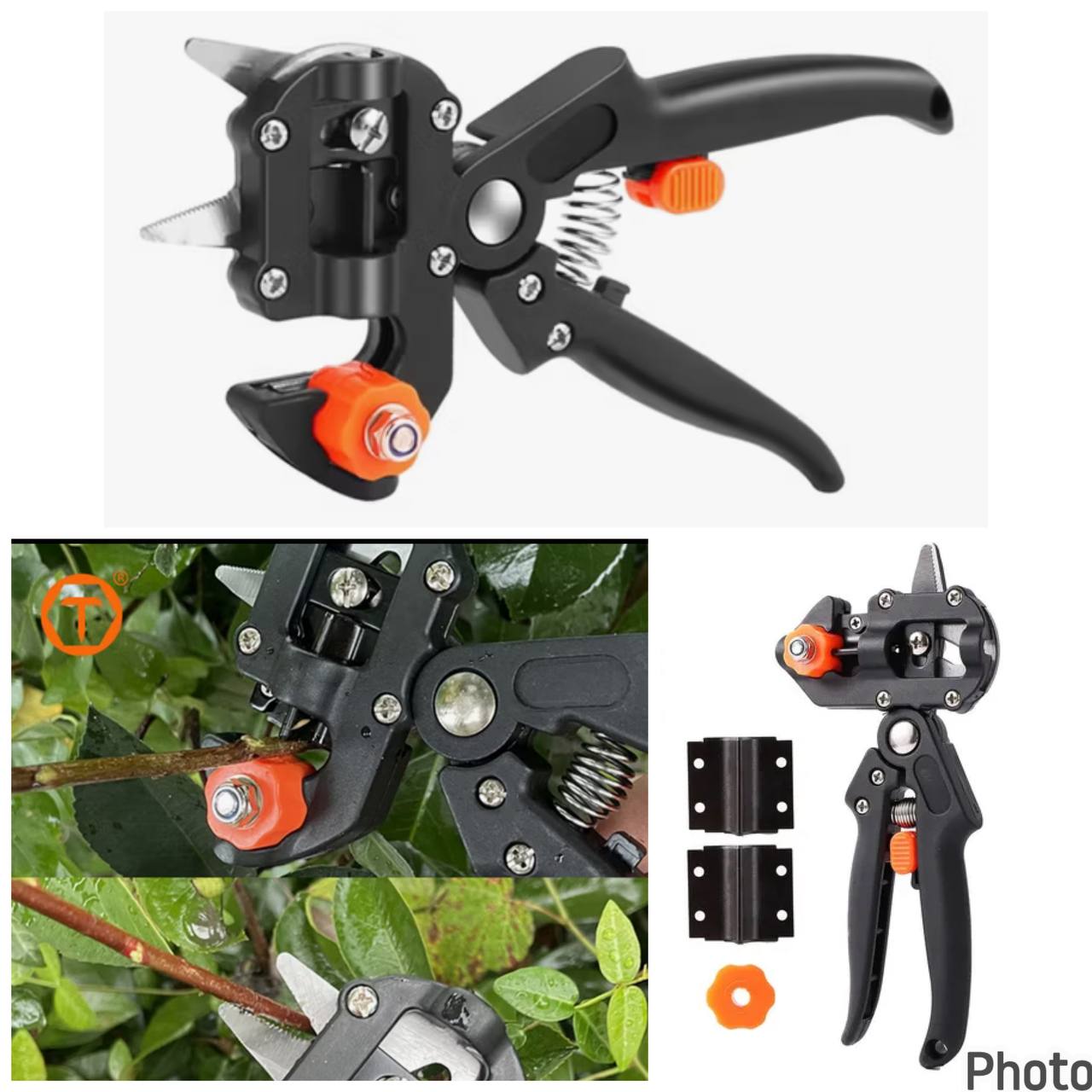Tijeras de Injerto Profesional 2 en 1 con Cuchillas Intercambiables para Jardinería y Fruticultura
